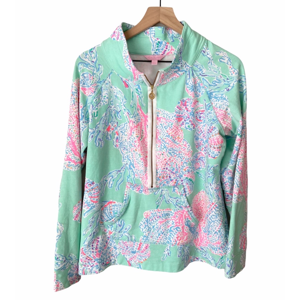 Lilly Pulitzer skippy popover minty fansea Corals